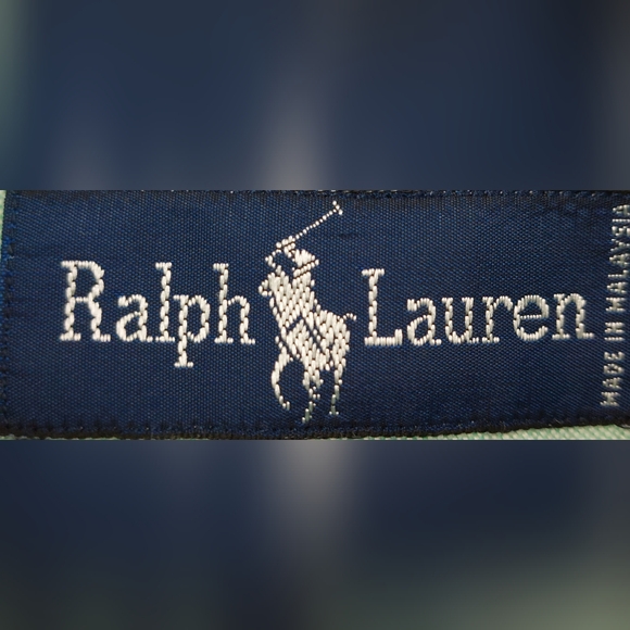 Ralph Lauren Shirt Mens Size 15.5-34 Green Mint Polo Flesh Pony Button Down - Picture 6 of 11
